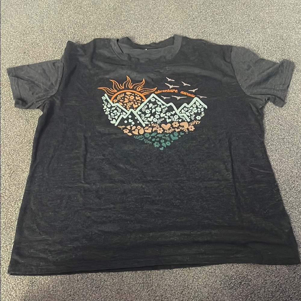 Black Adventure Awaits Graphic T-Shirt